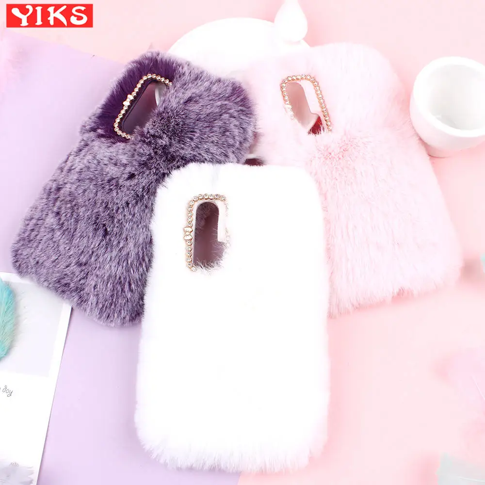 

Luxury Hairy Fur Pink Cover For Honor View 10 20 9X Pro 9 20 Lite 6X 7X 8X 8 8S 10 9i 10i Note 10 P Smart Plus 2019 Furry Plush