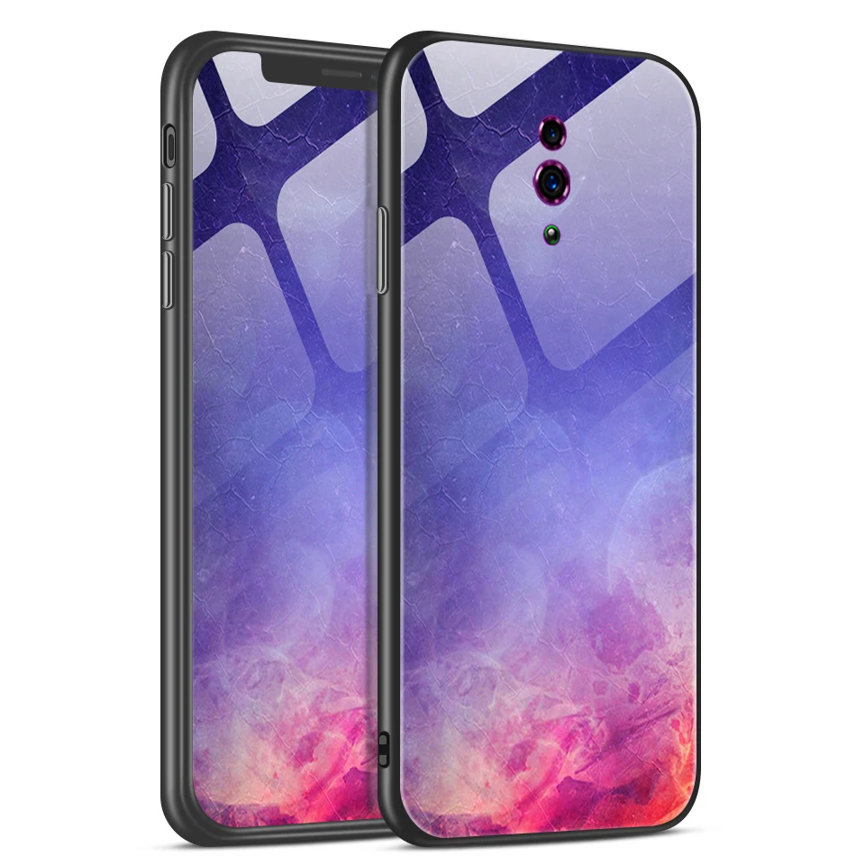 Чехол для телефона OPPO Reno 10x Zoom CPH1919 с звездным узором из закаленного стекла для OPPO REN Z PCDM10 мягкие защитные Твердые чехлы - Цвет: W215