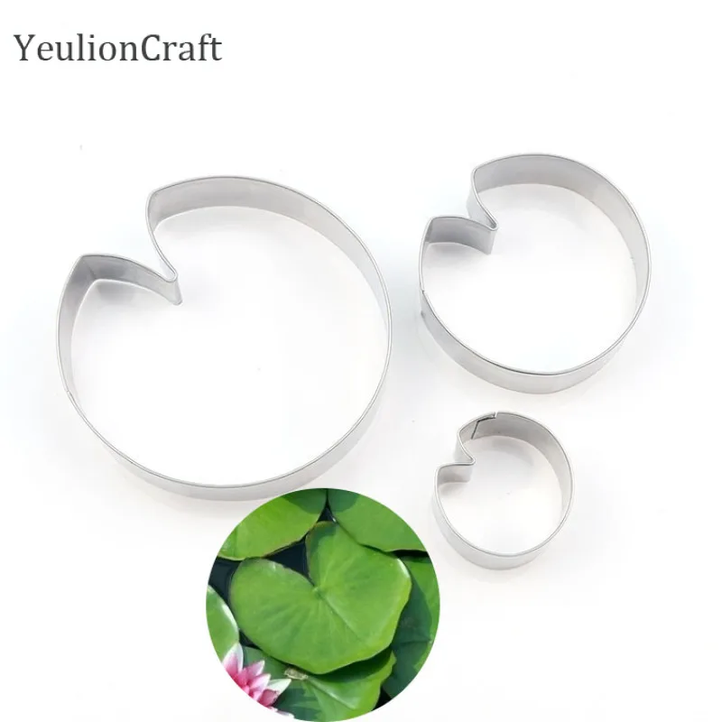 YeulionCraft 3 шт./лот, нержавеющая сталь, лист лотоса, полимерный резак для глины, набор форм, керамика, глина, сделай сам, ручная работа, ремесла