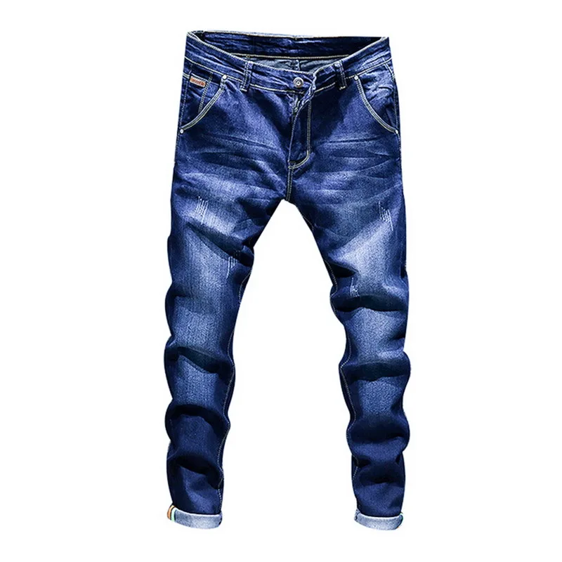 NIBESSER, Стрейчевые джинсовые штаны, одноцветные облегающие джинсы, Мужские повседневные байкерские мужские джинсы деним, уличные хип-хоп винтажные брюки, обтягивающие брюки - Цвет: style 1 blue
