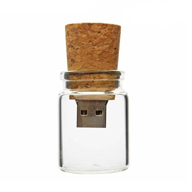 USB USB флеш-накопитель JASTER Drift bottle+ деревянная коробка с логотипом на заказ, флеш-накопитель 128 ГБ, 64 ГБ, 32 ГБ, 16 ГБ, 8 ГБ, 4 Гб, карта памяти, свадебные подарки - Цвет: USB