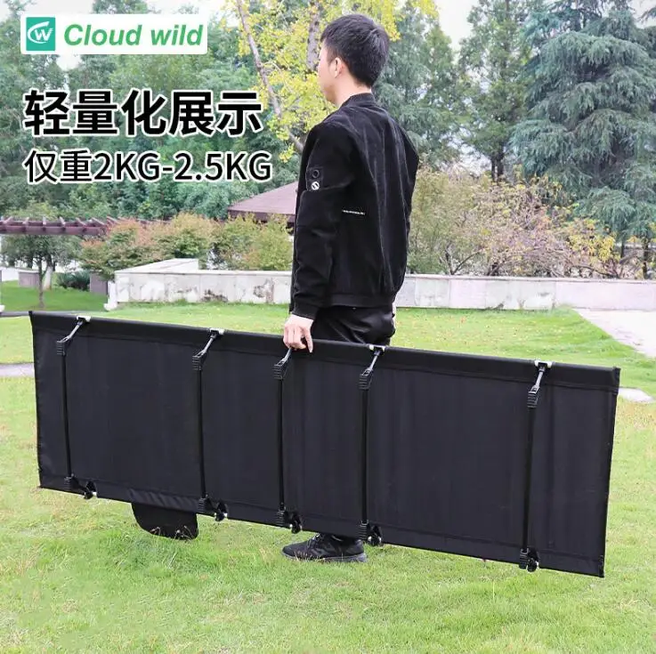 Indoor Folding Bed Outdoor Portable Camping Cot Single Person Sleeping Bed Foldable Backpacking Hiking Picnic Fishing Cot Mat