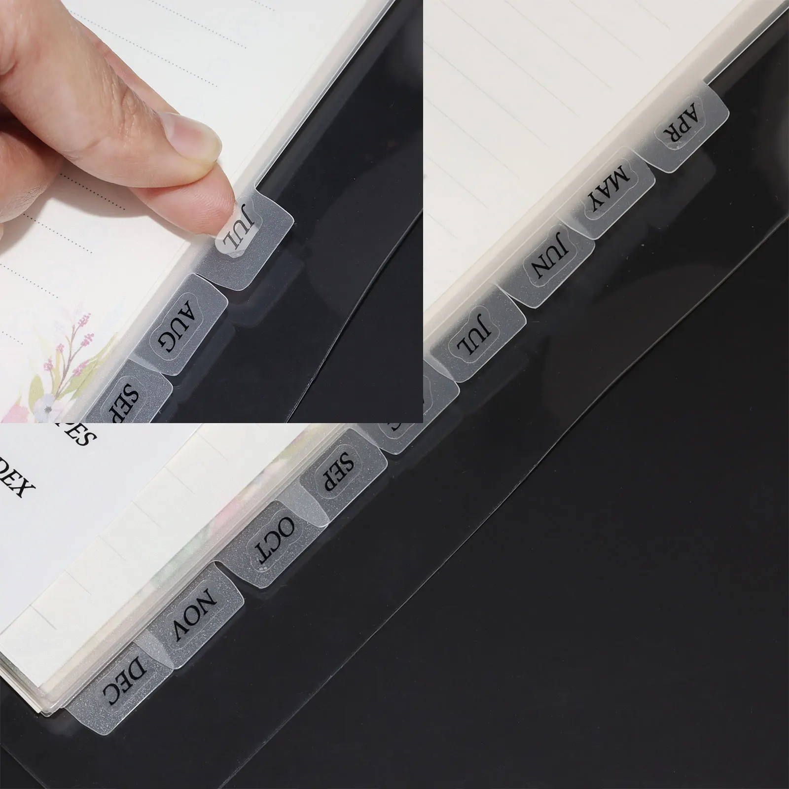 6 Hole A5 Dividers Tabs 12pcs Plain White A5 Plastic Tab Dividers Monthly Planner Clear