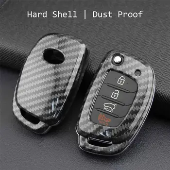 

Car Key Case Fob Bag Holder ABS Hard Shell Cover Parts Fit For For Hyundai Sonata 2015-2019 Tucson Elantra