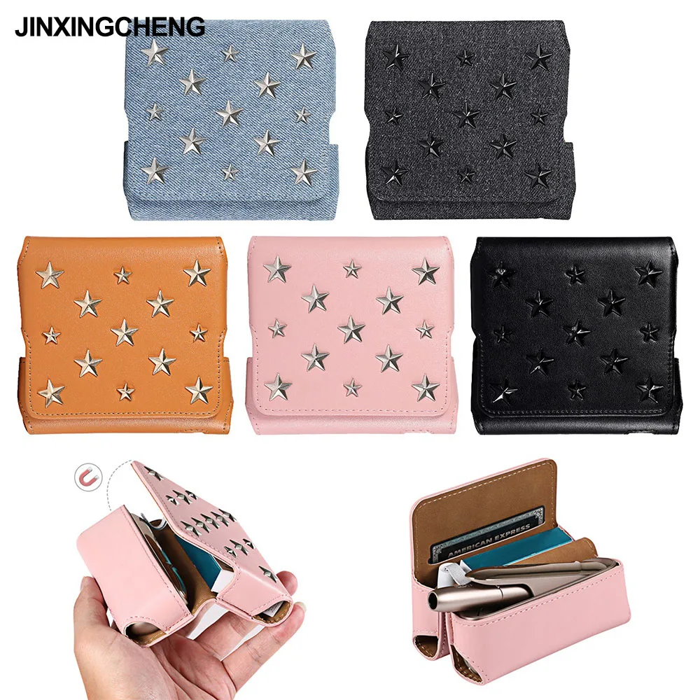 

JINXINGCHENG New Diamond Flip Wallet Leather Case for Iqos3.0 Case Bag for Iqos 3.0 Cover Magnet Pouch Accessories Star Style