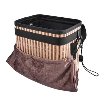 

Large Bamboo Basket Fruit Vegetable Harvest Picking Apron Collapsible Bucket for Farmer Collect Collection Tools