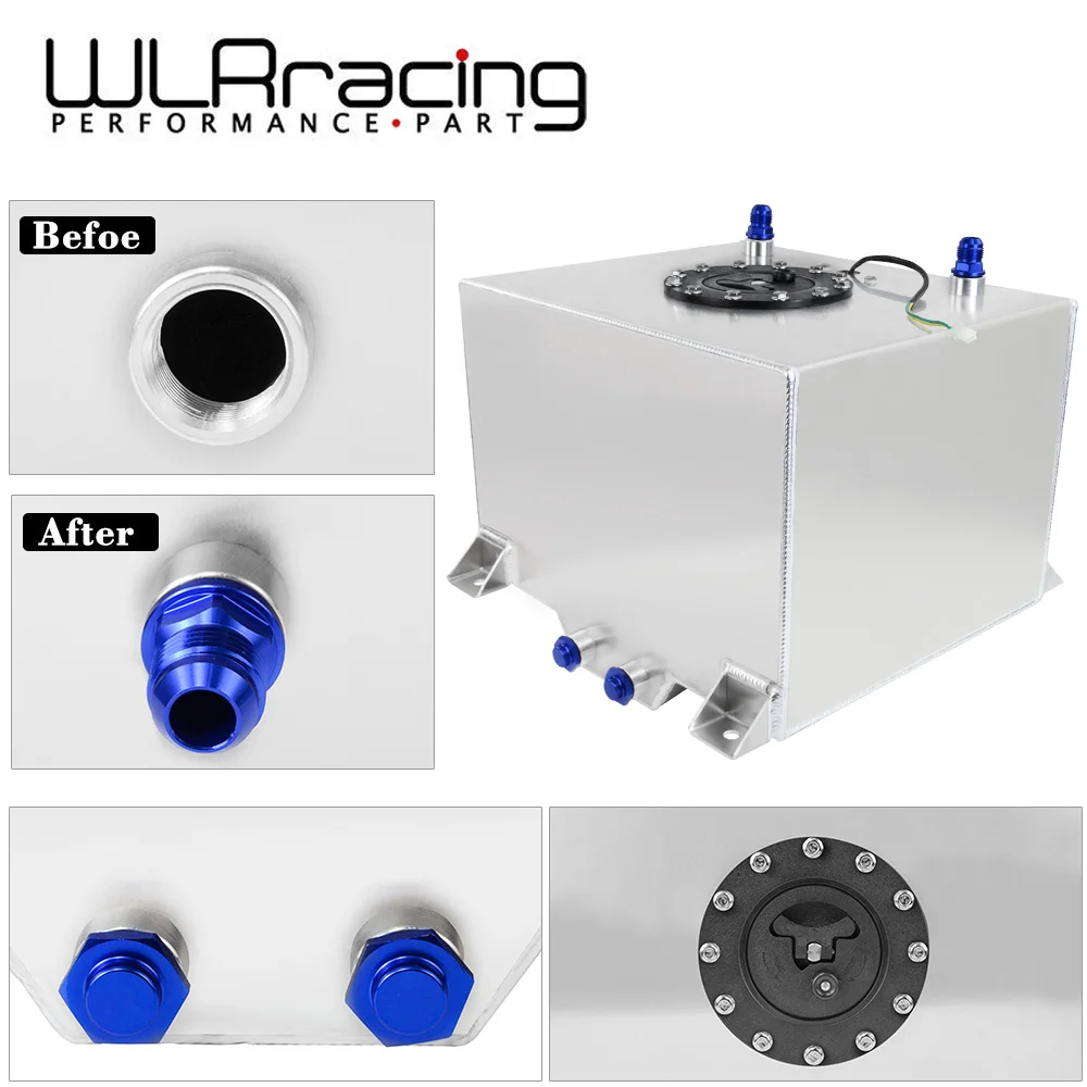 WLR RACING Алюминиевый топливный бак 30 л с полировкой зеркала крышкой / пеной внутри