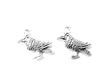

20pcs Bird charms pendant 17x17mm antique silver ornament accessories jewelry making DIY base material