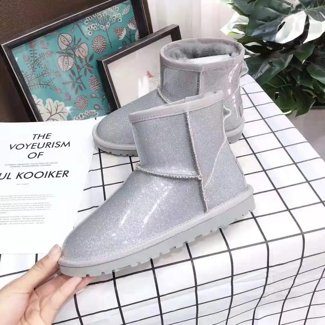 SHUANGGUN/ботинки в австралийском стиле; импортная шерсть; короткие ботинки из овечьей кожи; зимние ботинки для мальчика; теплые зимние ботинки для девочек