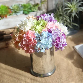 Artificial Hydrangea Faux Silk Flower Branch Fake Flowers For Wedding Party Home Decor Flower Arrangements Flores Artificiais