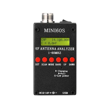

Mini60S 1-60MHz HF ANT SWR Antenna Analyzer Meter with BT Android APP PC Software for Ham Radio Hobbists measuring instrument