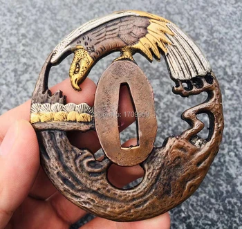 

Eagle Theme Japanese Brass Guard Tsuba For Samurai Katana Sword Knife Guard Wakizashi Fittings HandMade DIY