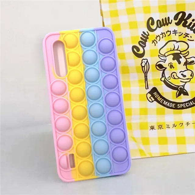 For Redmi Note 9 Pro 9S 7 8 Pro Push Pop Bubble Fidget Toy Soft Case for Redmi 9 9T 9C 9A Mi Poco X3 M3 Sensory Stress Reliver Mi A3 Lite