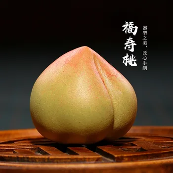 

Yixing Clay Tea Ornaments Handmade Realistic Mini Longevity Peach under No. Tea Set Gift Sculpture Tea Ceremony Handle Decoratio