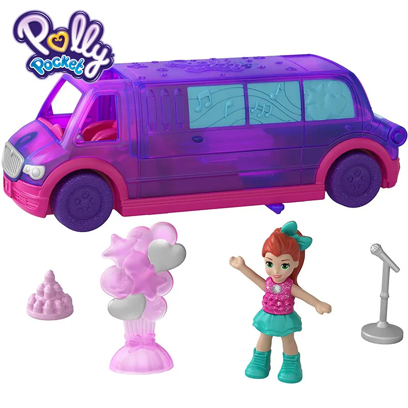 Polly Pocket Pollyville, грузовик с мороженым, мини-автомобиль, кукла, детские игрушки, автобус, Милая девочка, Забавный игровой набор GGC39 Brinquedos - Цвет: GGC41