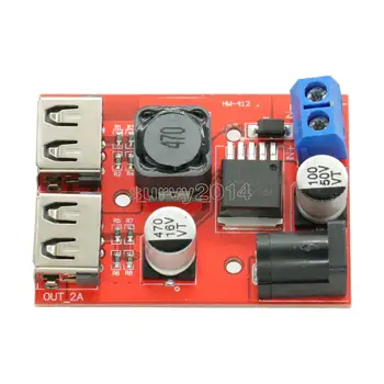 

LM2596 LM2596S Dual USB DC-DC 9V 12V 24V 36V to 5V 3A Step Down Buck Converter Board Car Charger Solar Power Supply Module