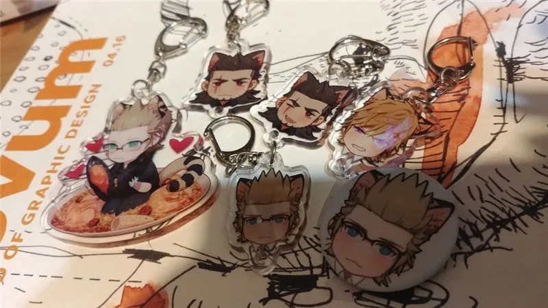 DIY Final Fantasy XV Gladiolus Noctis Prompto Ignis Head акриловый брелок на ремешке Хэллоуин косплей брелок Рождественский подарок
