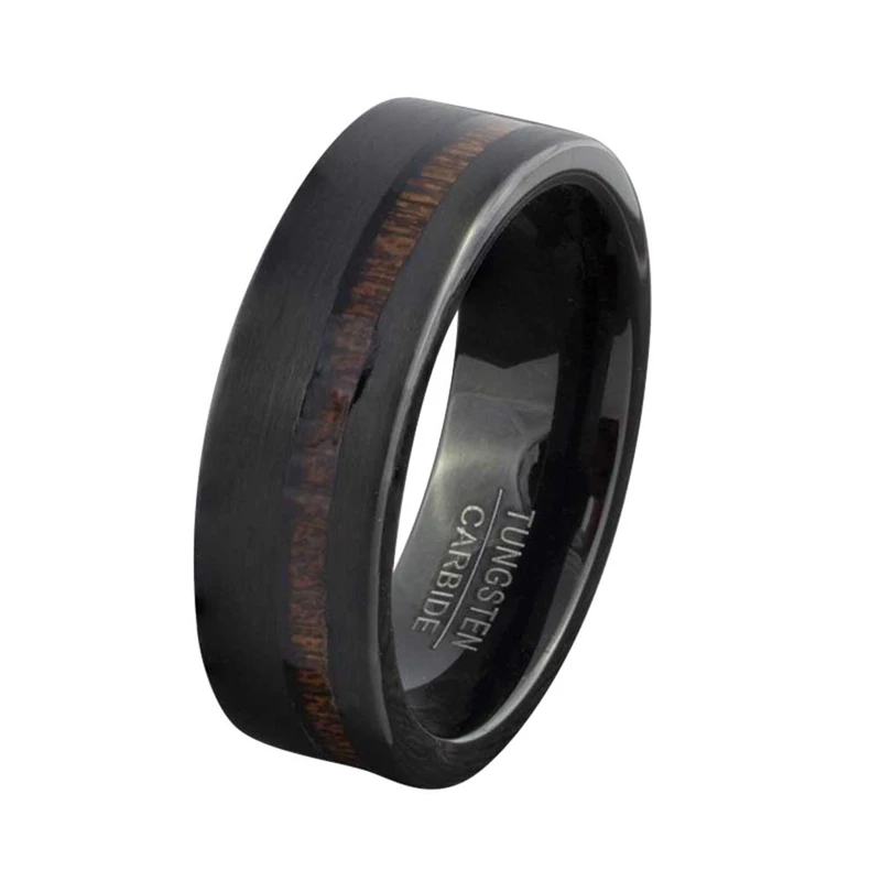 New Black Men Ring  Titanium Carbide Men’s Jewelry Wedding Bands Classic Boyfriend Gift