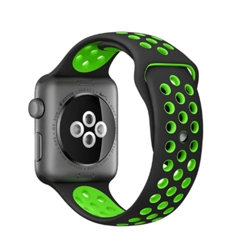 Correa para IWatch 4 3/2/1 30 color38MM 40MM silicona transpirable para iWatch correa de repuesto para Nike + Iwatch serie 42mm 44mm|Correas de reloj| - AliExpress