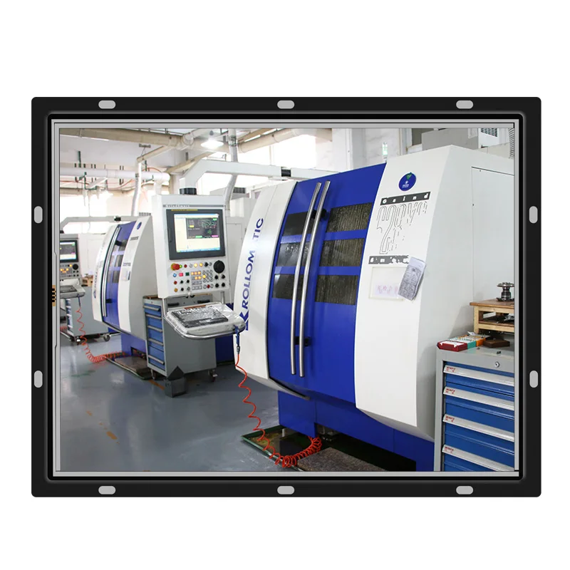 

12.1 inch industrial display stainless steel brushed metal casing industrial control resistance touch screen DVI high-definitio