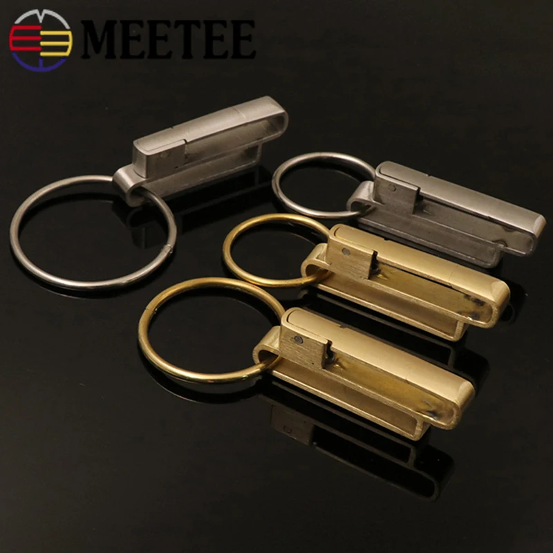 Meetee 1 шт., длина 55 мм, медь, нержавеющая сталь, брелок для ключей, пряжки для мужчин, ремень, петля для ключей, зажим, Пряжка для украшения джинсов аксессуар для рукоделия