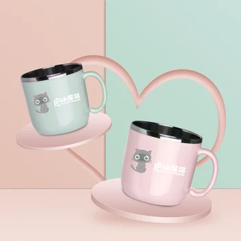 

220ML Stainless Steel Baby Cup Baby Learning Drinking Cup with Handle Infants Water Cups Bottle BPA Free