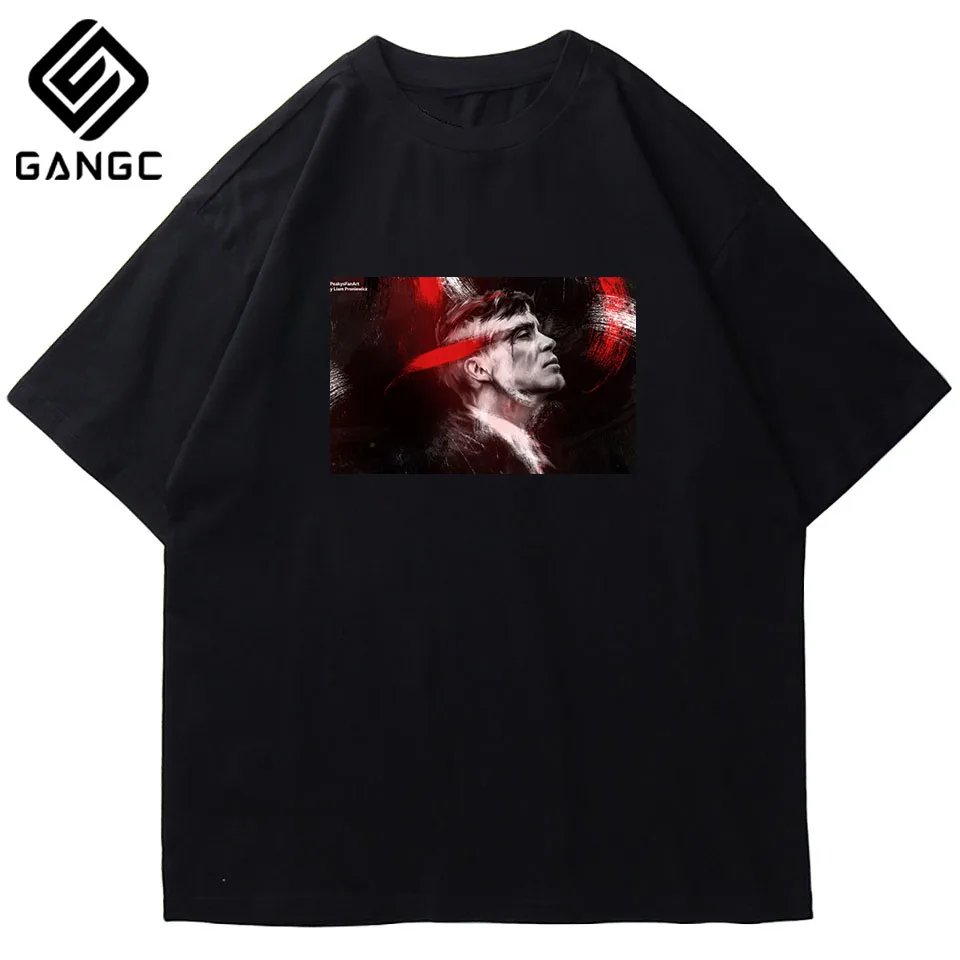 

Tommy Shelby Design O-Neck Men's Short-Sleeve Tee Shirts Pure Cotton Vintage T Shirts Print Streetwear Peaky Blinders T-Shirts