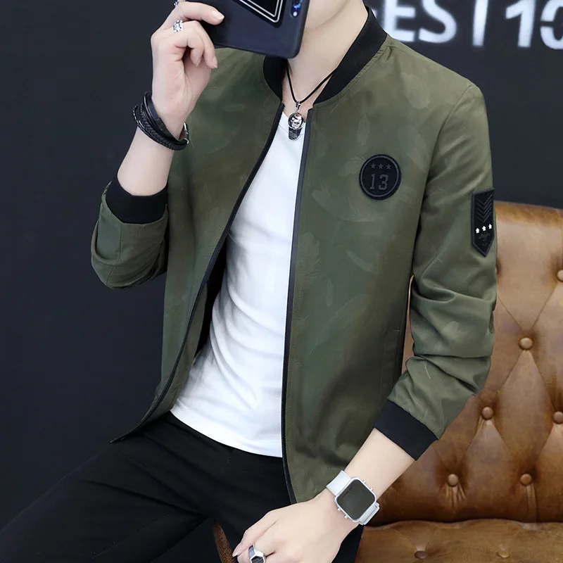 

Jacket MEN'S Outerwear Spring And Autumn New Style Thin Casual Jacket Men Stand Collar Slim Fit Youth Men'S Wear Fashion