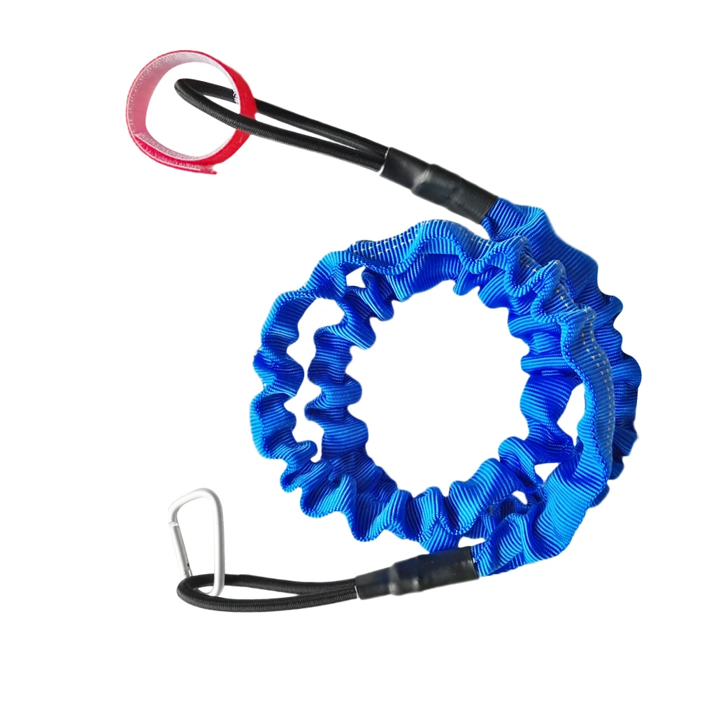 Deluxe Coiled Elastic Adjustable 3.77ft Paddle Leash Tie Rope Kayak Canoe Fishing Rod Safety Lanyard Tether SUP Leash