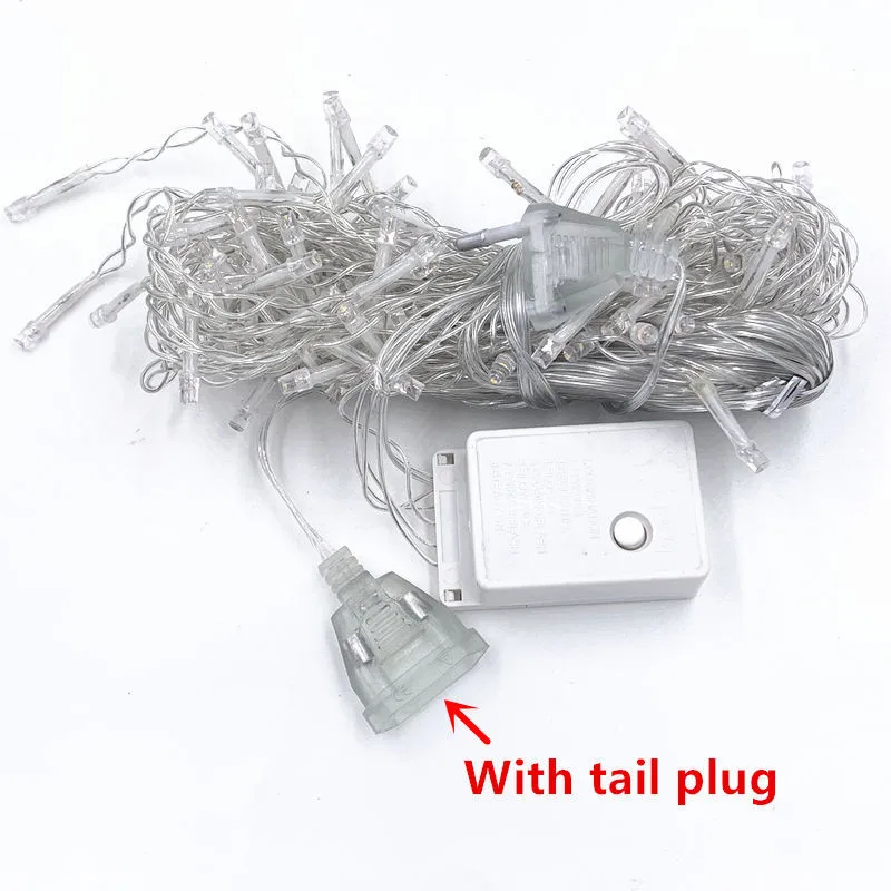 Christmas Outdoor Decoration Indoor 5m Droop 0.4-0.6m Curtain Icicle Led String Lights New Year Garden Party AC 220V