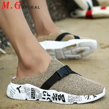 

Mesh Sandals Men Slip-on Summer Shoes Beach Men's Slippers Platform Clogs Man Sandalia Mens Printed Casual Slides Large Size C69