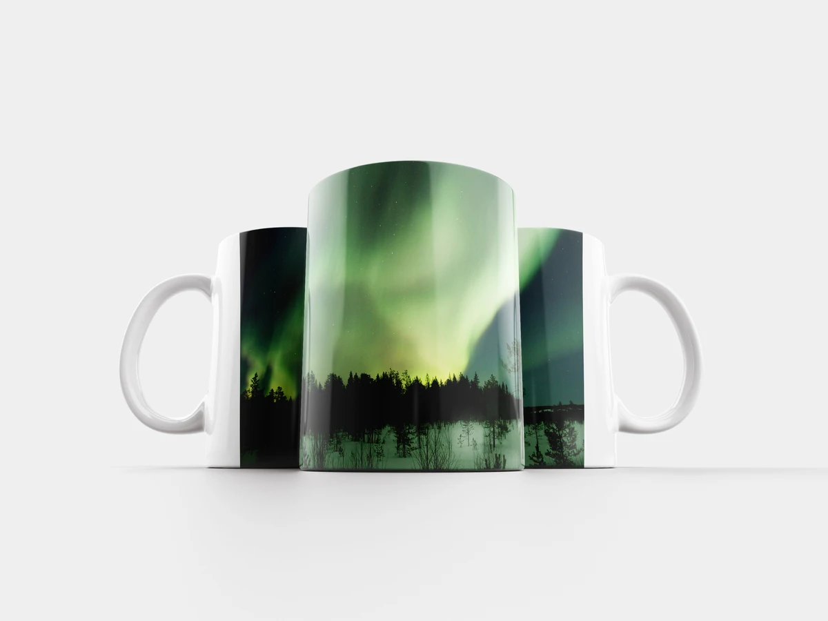 Mug &quotnorthern lights solar wind the phenomenon of light&quot 320 ml mug Northern Lights light | Дом и сад