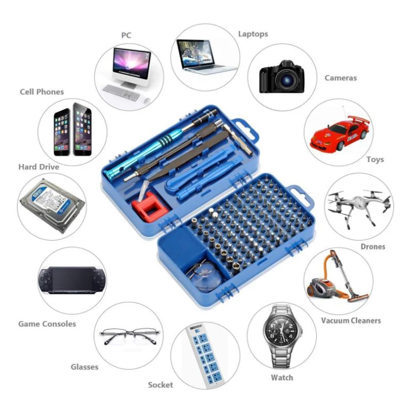 110 в 1 Набор отверток мини Прецизионная отвертка мульти компьютер ПК мобильный телефон устройство ремонт ручные инструменты для дома