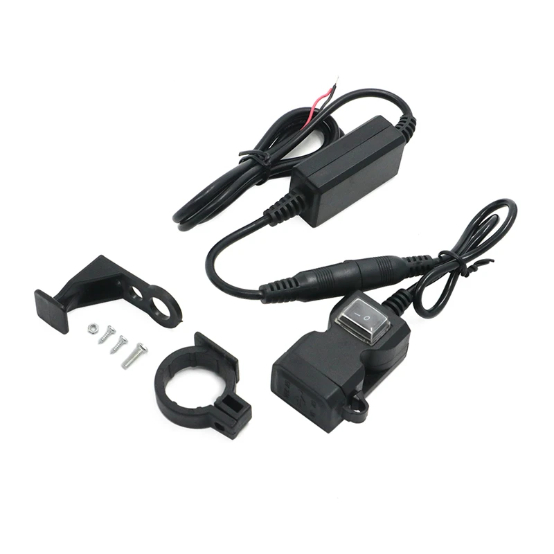 Черный QC3.0 USB Универсальное зарядное устройство для мотоцикла водонепроницаемый двойной USB быстрая замена 12V адаптер питания для мобильных телефонов - Цвет: Черный