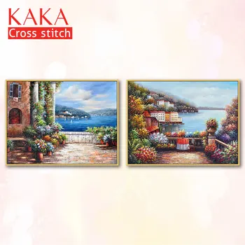 

Cross stitch kits,Embroidery needlework sets with printed pattern,11CT-canvas for Home Decor Painting,Landscape Full NCKS084