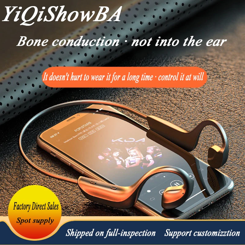 SUPER DEALS! G100 wireless bluetooth headset 5.1 bone conduction type hanging ears painless super-long standby wireless headsets