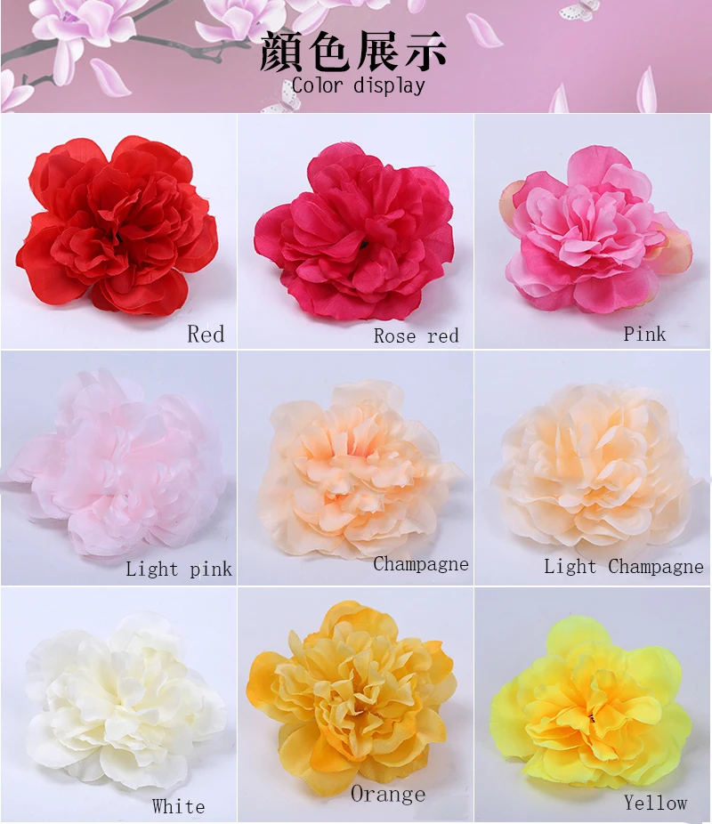 50pcs /lot Simulation Dahlia head Silk Flower Wedding Arch decorative Flower Wall Photography Landscaping decorative Fake flower