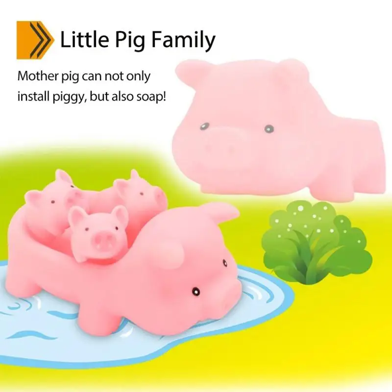 

Baby Playing Water Toys Bathroom Shower Room Beach Bath Piggy Vinyl Doll Cute Pink Pig Toddler Infant Safe, Non-toxic And Soft