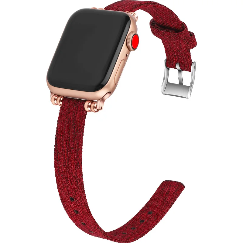 Для apple watch 3/2 наручных часов iwatch 4 нейлоновый холщовый ремень украшения 38/40 мм/42 44