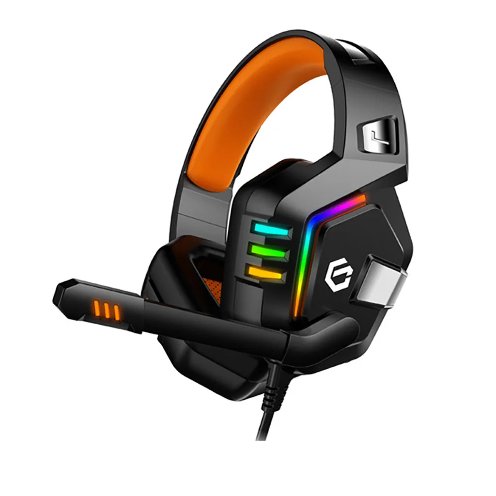 

Gaming Headphones 7.1 Surround Sound Stereo Over Ear Computer Game Headset With Mic Noise Canceling LED Light For PC 829#2