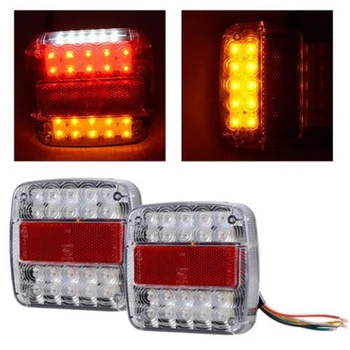 

2Pcs 12V LED Stop Rear Tail Reverse Indicator Light License Plate Driving Lamp Shockproof For Car Truck Trailer Caravan