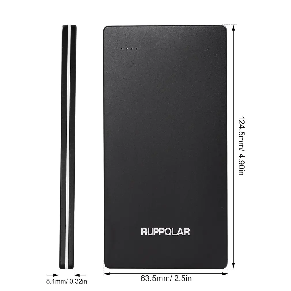 Компактный Ультра тонкий 5000mAh внешний аккумулятор умный высокоскоростной