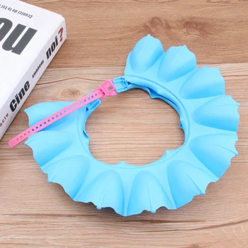 

Baby Shower Cap Waterproof Ear Protector Adjustable Soft Glue Baby Hair Washing Hat for Girl Boy (Pink)