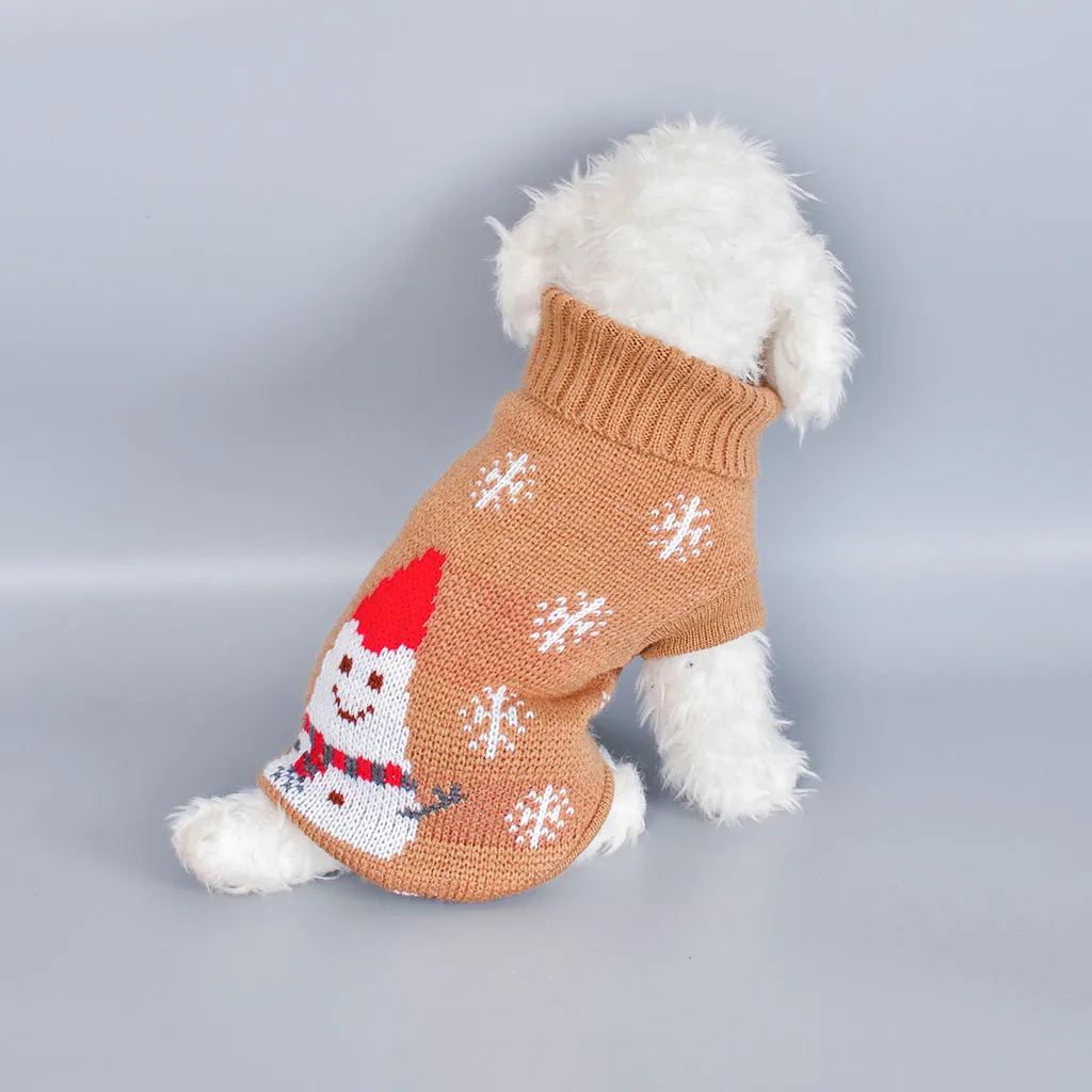 Одежда для домашних собак теплая зимняя водолазка Рождественский свитер одежда для щенка маленькие большие собаки зимние теплые пальто костюмы
