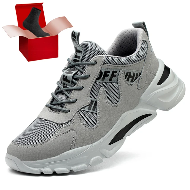 Fashion Men's Work Sneakers Mesh Breathable Safety Shoes Men Steel Toe Work Shoes Industrial Anti-smashing Safety Work Boots Man 04 Safety Work Shoes