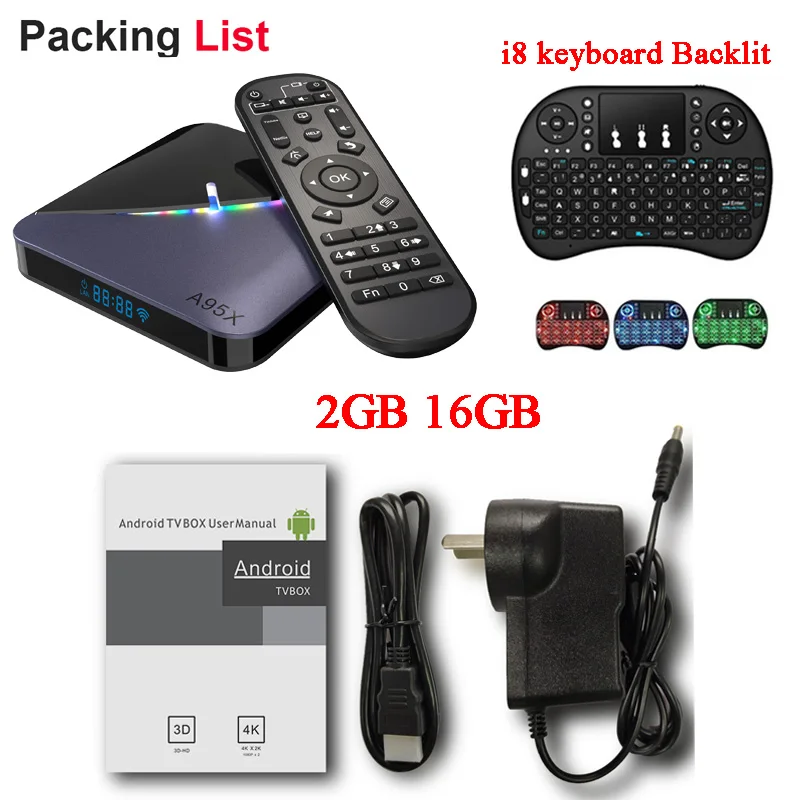 RGB светильник ТВ коробка A95XF3 Android 9,0 Amlogic S905X3 4 Гб 64 ГБ 32 ГБ двойной Wifi 8K 75fps Netflix Youtube медиаплеер 2GB16GB - Цвет: 2GB 16GB  i8 backlit