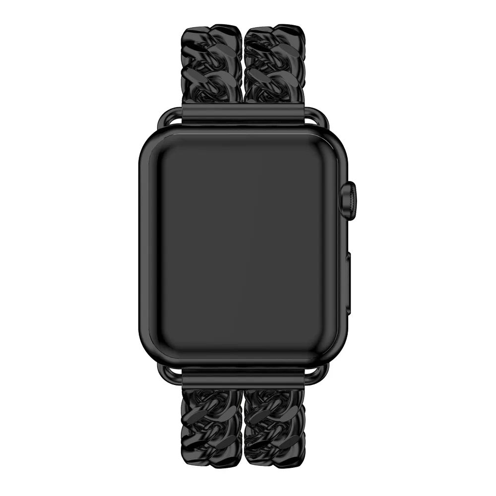 black Correa совместим с apple watch, apple watch 5, 4, 3, ремешок 42 мм, 40 мм, 44 мм для iwatch, ремешок 38 мм, ремешок для часов, браслет cinturino - Цвет ремешка: black
