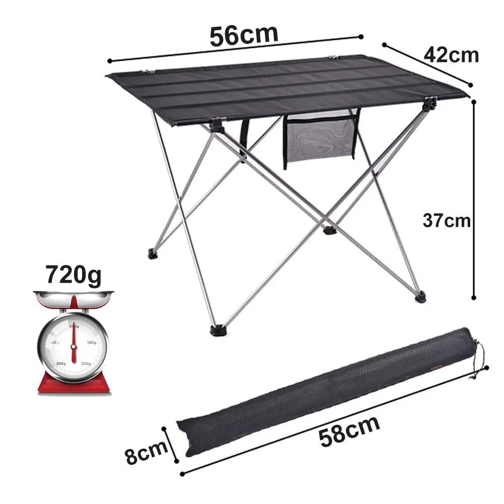 High Quality Portable Outdoor Camping Table Ultralight Aluminum Table BBQ Picnic Hiking Desk Fishing Ultra Light Folding Desk 3