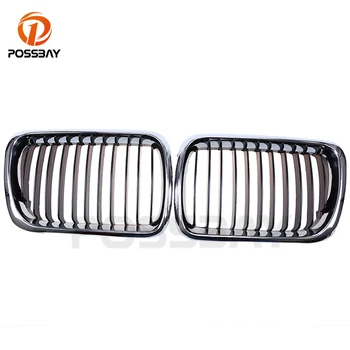 

POSSBAY 1pair Wide Chrome Front Kidney Grilles Racing Grills For BMW 3-Series E36 Sedan 1996/1997/1998 Facelift Exterior Parts