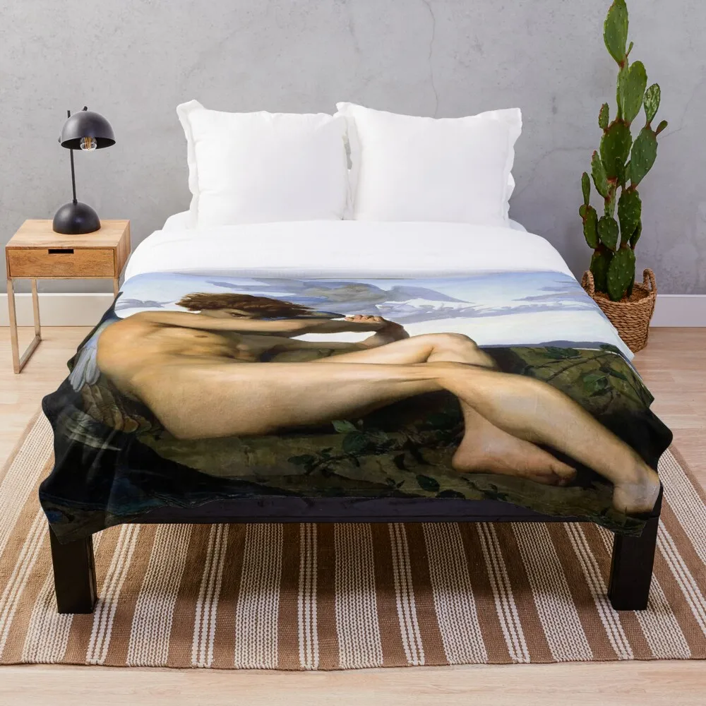 

Fallen Angel Alexandre Cabanel Throw Blanket Soft Sherpa Blanket Bed Sheet Single Knee Blanket Office Nap Blanket